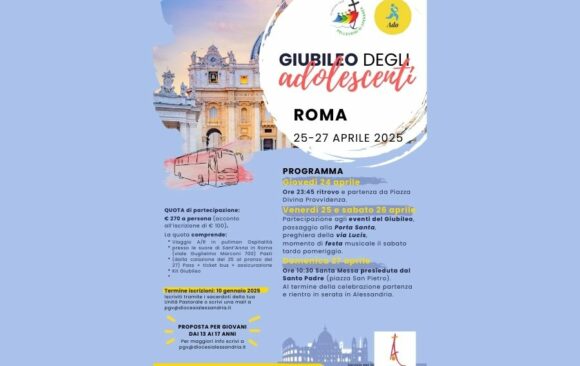 Giubileo degli Adolescenti a Roma dal 25 al 27 aprile 2025