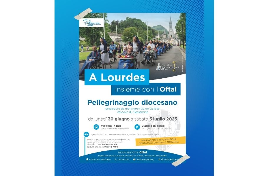 Si terrà da lunedì 30 giugno a sabato 5 luglio 2025 il pellegrinaggio diocesano a Lourdes, promosso dalla sezione di Alessandria dell’associazione Oftal e presieduto da monsignor Guido Gallese