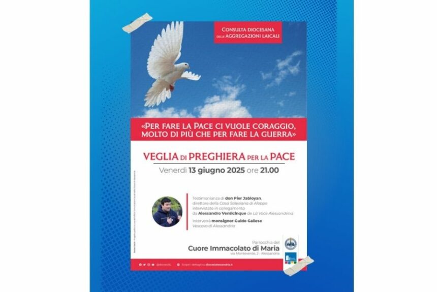 Venerdì 13 giugno 2025: Veglia di preghiera per la pace