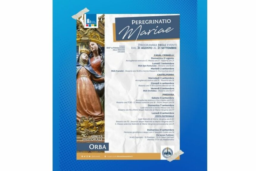Peregrinatio Mariae 2025: la Madonna della Salve arriva nell’unità pastorale Orba