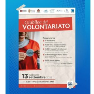 Giubileo del Volontariato: appuntamento sabato 13 settembre 2025
