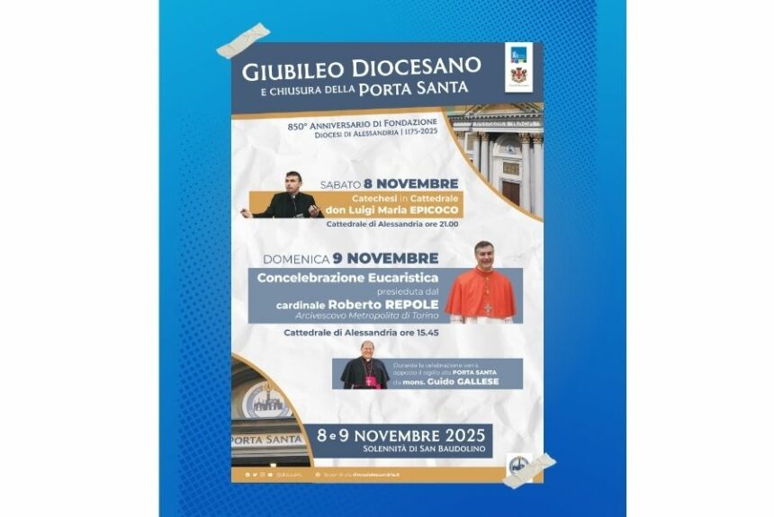 Giubileo Diocesano e Chiusura della Porta Santa: 8 e 9 novembre 2025