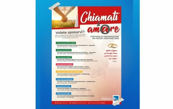 Percorsi di preparazione alle nozze cristiane: “Chiamati per amore” Percorsi di preparazione alle nozze cristiane: “Chiamati per amore”