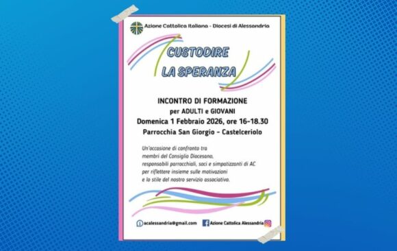 “Custodire la speranza”: l’incontro di formazione per adulti e giovani del 1 febbraio 2026 “Custodire la speranza”: l’incontro di formazione per adulti e giovani del 1 febbraio 2026