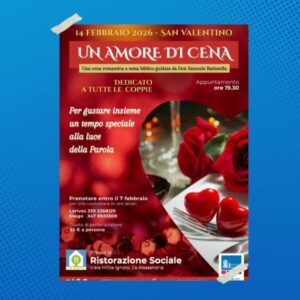 “Un amore di cena”: a San Valentino una serata per le coppie alla luce della Parola