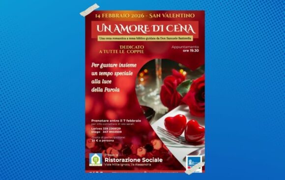 “Un amore di cena”: a San Valentino una serata per le coppie alla luce della Parola “Un amore di cena”: a San Valentino una serata per le coppie alla luce della Parola