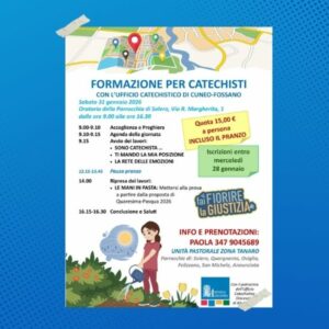 Formazione per catechisti: una giornata di approfondimento sabato 31 gennaio 2026 a Solero Formazione per catechisti: una giornata di approfondimento sabato 31 gennaio 2026 a Solero