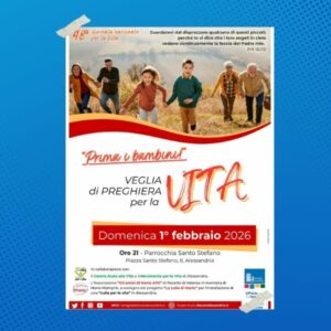 “Prima i bambini”: la Veglia di preghiera per la Vita domenica 1 febbraio 2026