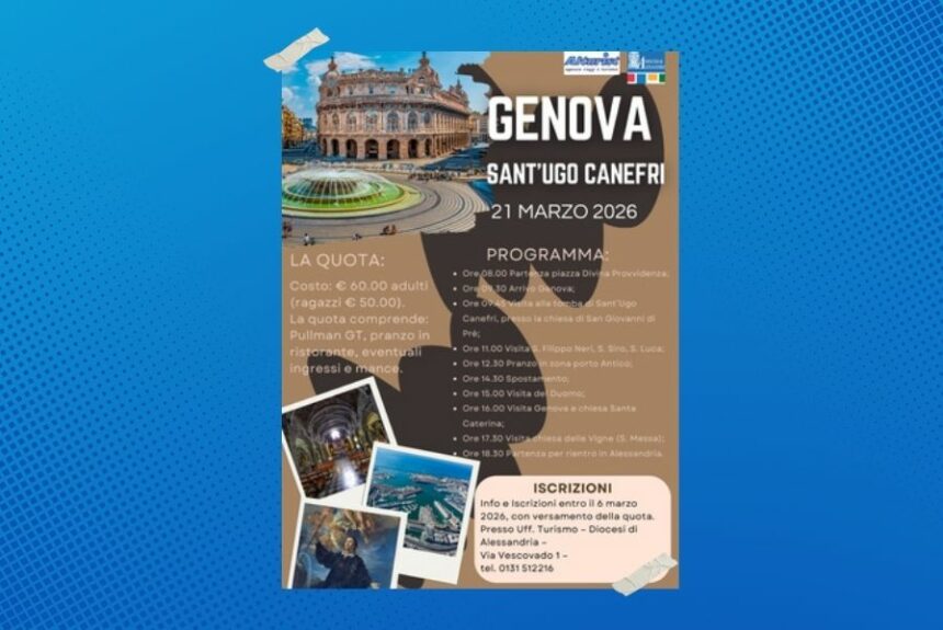 A Genova sulle orme di Sant’Ugo Canefri: gita diocesana il 21 marzo 2026