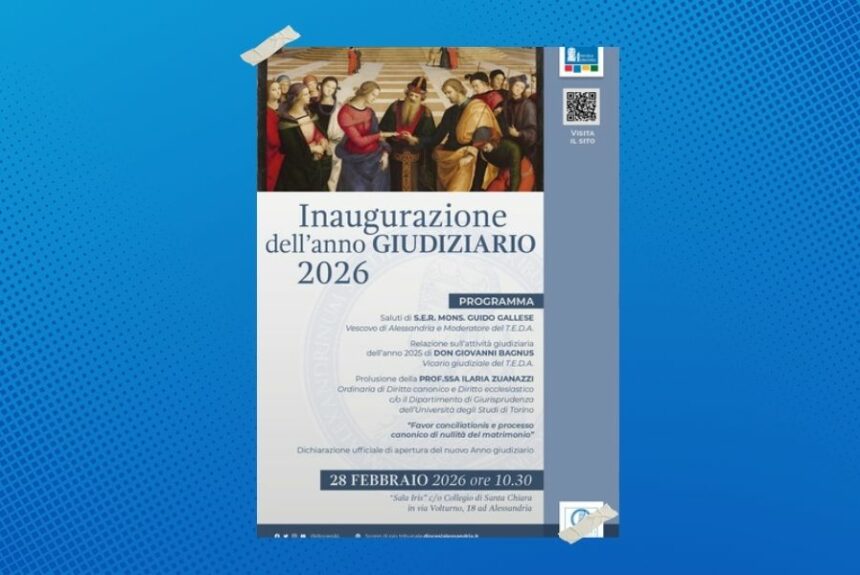 Al via l’anno giudiziario 2026: inaugurazione ufficiale il 28 febbraio ad Alessandria