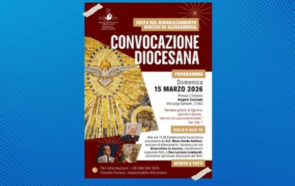 “Festa del ringraziamento” del Rinnovamento nello Spirito Santo: appuntamento il 15 marzo