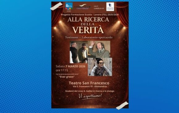 “Alla ricerca della verità”: il laboratorio–spettacolo di sabato 7 marzo al Teatro San Francesco “Alla ricerca della verità”: il laboratorio–spettacolo di sabato 7 marzo al Teatro San Francesco