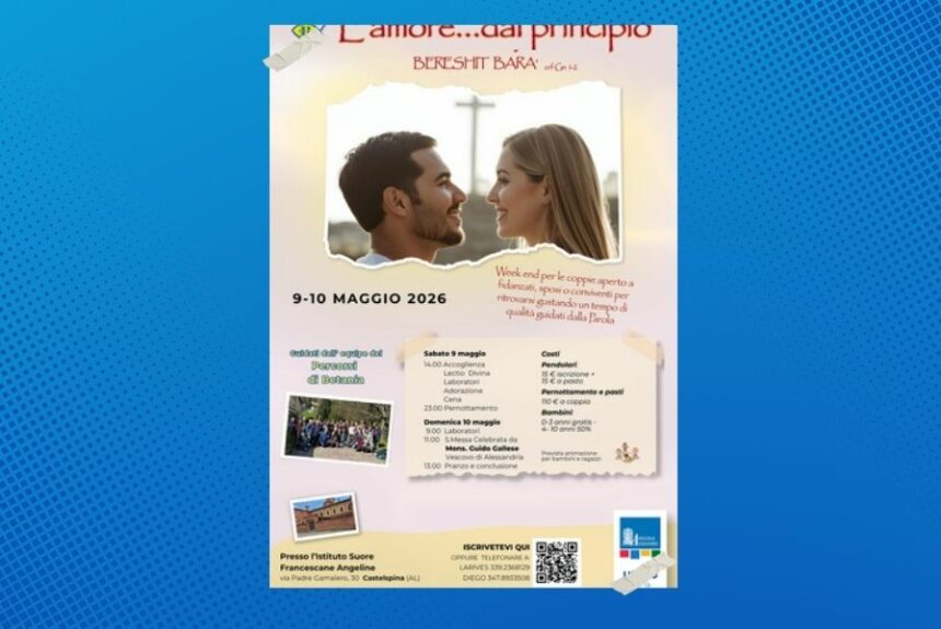 L’amore dal principio – “Bereshit Barà”: weekend 9-10 maggio a Castelspina (AL)