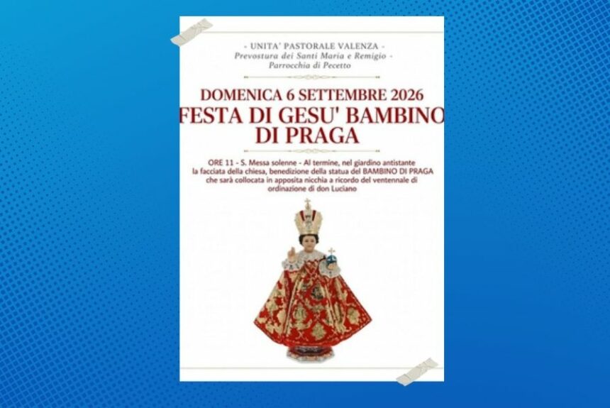Festa di Gesù Bambino di Praga: appuntamento domenica 6 settembre 2026